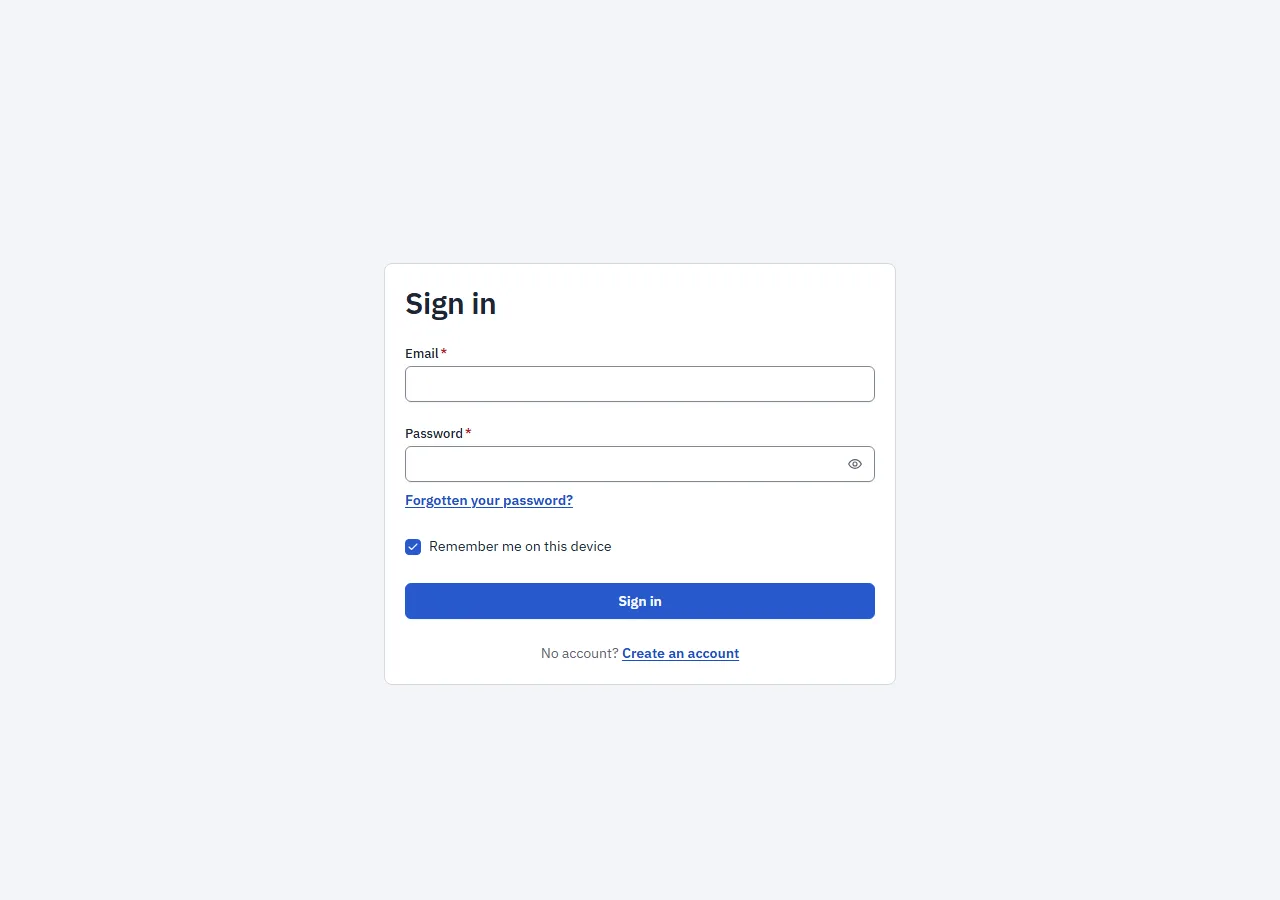Screenshot of the "Sign in" block in the light theme